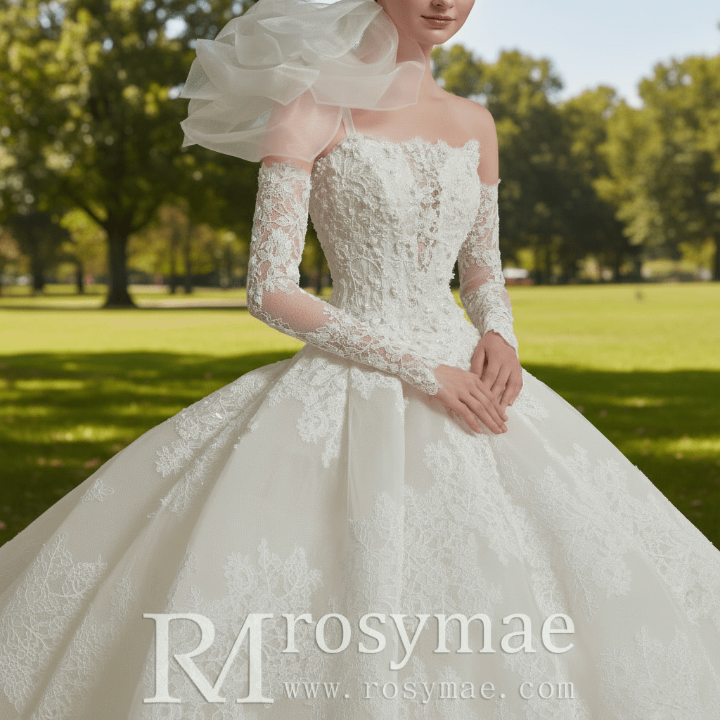 Floral Lace Bridal Gowns & Ball Gown Wedding Dresses - Rosymae
