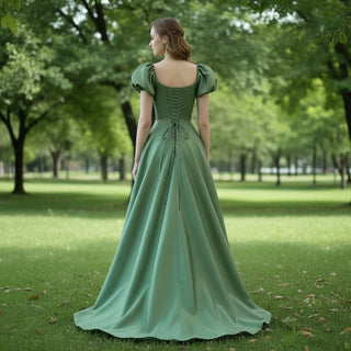 Formal Dresses & Evening Party Gown with Puffy Short Sleeve - Rosymae