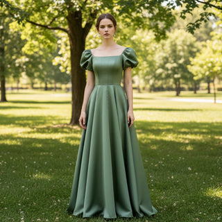 Formal Dresses & Evening Party Gown with Puffy Short Sleeve - Rosymae