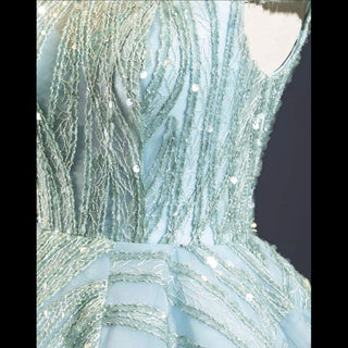 Glamorous Sheer High Neck Formal Prom Dress with Cap Sleeve - Rosymae
