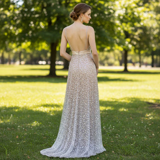 Glitter Women's Sequin Formal Dresses & Evening Gowns with Backless - Rosymae
