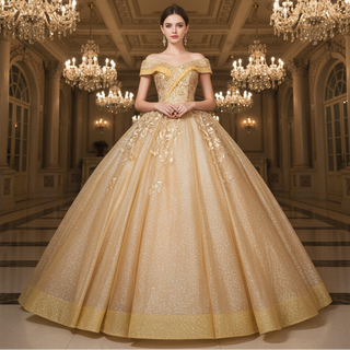 Sparky hors de l'épaule robe de bal dentelle appliques robes de Quinceanera