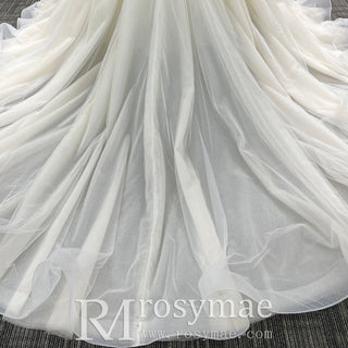 Gorgeous A Line Sheer Sleeves Wedding Dresses & Gowns for Elegant Bride - Rosymae