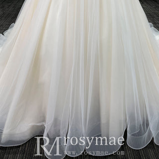 Gorgeous A Line Sheer Sleeves Wedding Dresses & Gowns for Elegant Bride - Rosymae