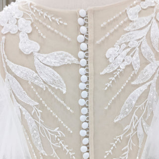 Gorgeous Ball Gown Light Champagne Wedding Dress with Off the Shoulder - Rosymae