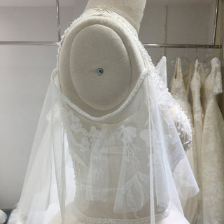Gorgeous Ball Gown Light Champagne Wedding Dress with Off the Shoulder - Rosymae