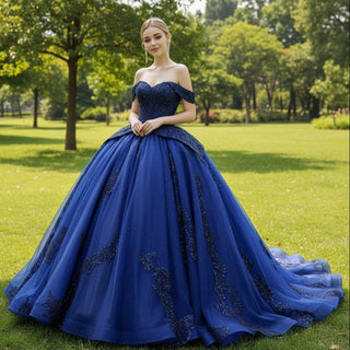 Gorgeous Ball Gown Off-the-shoulder Quinceanera Dress Evening Party Gown - Rosymae