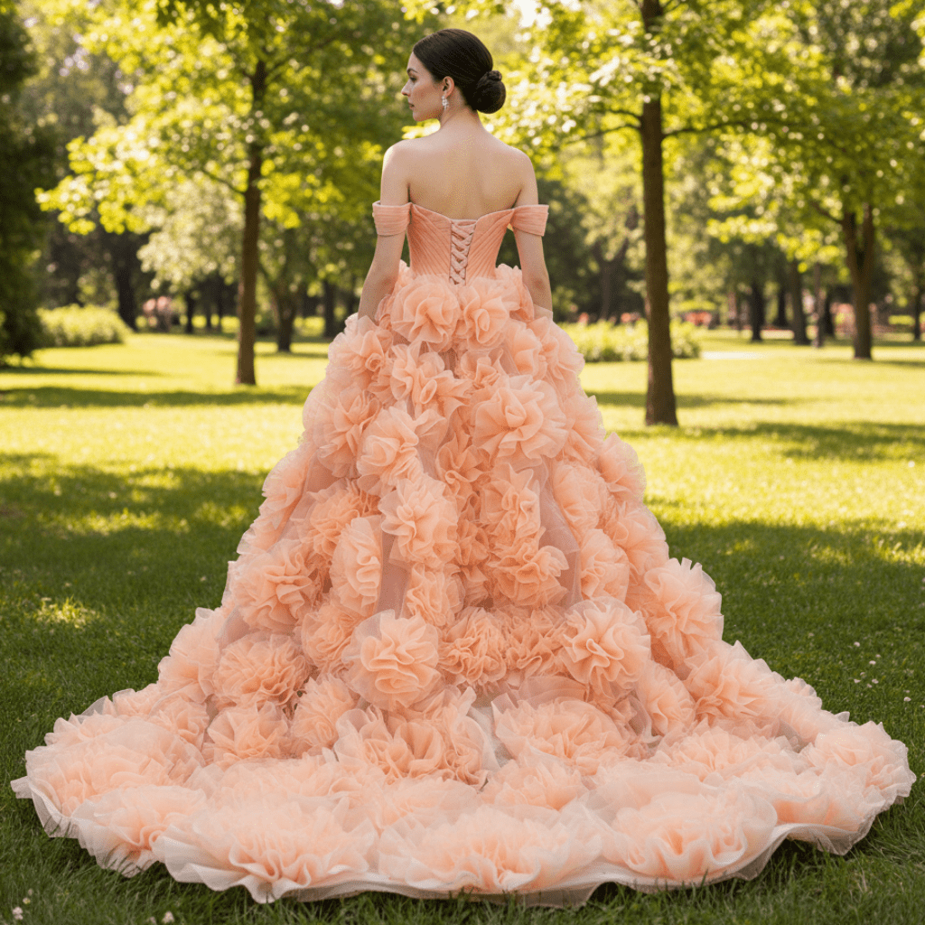 Gorgeous Ball Gown Ruffle Puffy Skirt Quinceanera Dress - Rosymae