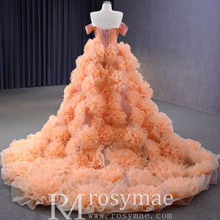 Gorgeous Ball Gown Ruffle Puffy Skirt Quinceanera Dress - Rosymae