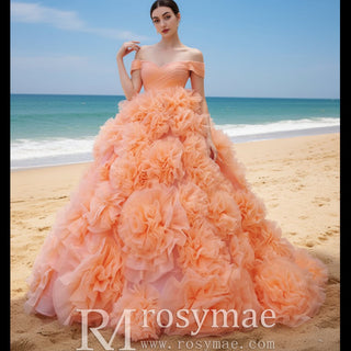 Gorgeous Ball Gown Ruffle Puffy Skirt Quinceanera Dress - Rosymae
