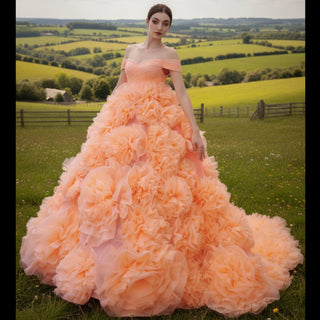 Gorgeous Ball Gown Ruffle Puffy Skirt Quinceanera Dress - Rosymae