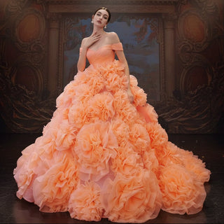 Gorgeous Ball Gown Ruffle Puffy Skirt Quinceanera Dress - Rosymae