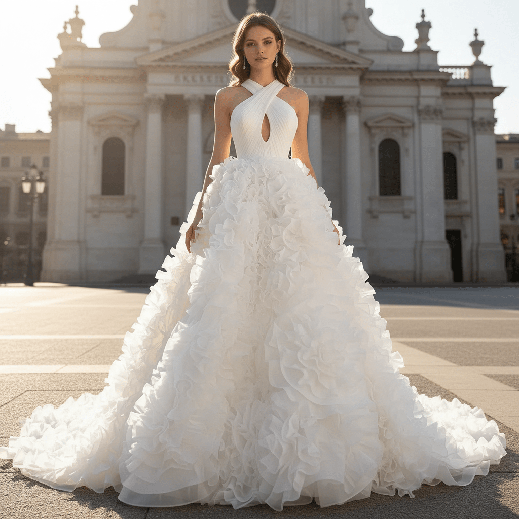 Gorgeous Ball Gown Ruffle Puffy Skirt Quinceanera Dress - Rosymae