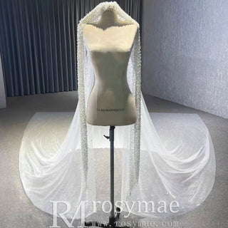 Gorgeous Beaded Pearls Wedding Dress Sweetheart Neck Bridal Gown - Rosymae