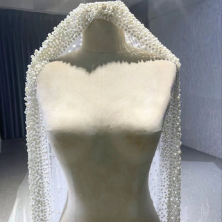 Gorgeous Beaded Pearls Wedding Dress Sweetheart Neck Bridal Gown - Rosymae