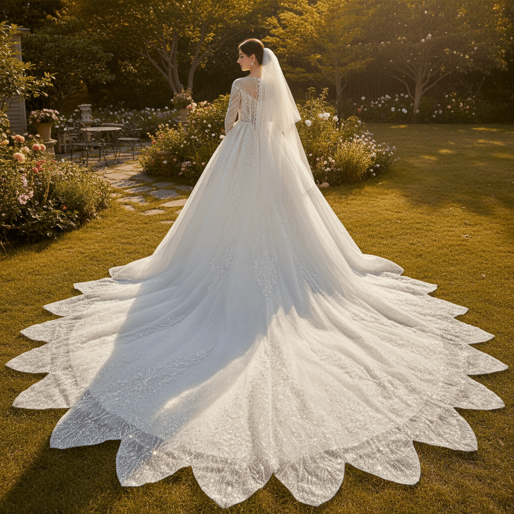 Gorgeous Beaded Wedding Dress Long Sleeve Dubai Wedding Gown - Rosymae