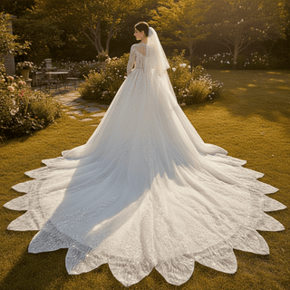 Gorgeous Beaded Wedding Dress Long Sleeve Dubai Wedding Gown - Rosymae