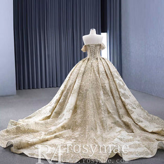 Gorgeous Beading Sequins Prom Gown with Off The Shoulder Quinceanera Dress - Rosymae