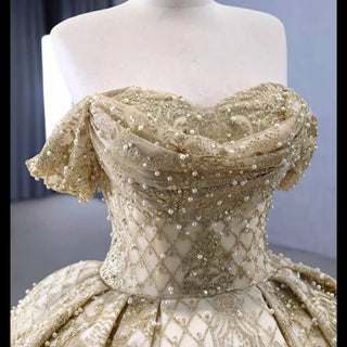 Gorgeous Beading Sequins Prom Gown with Off The Shoulder Quinceanera Dress - Rosymae
