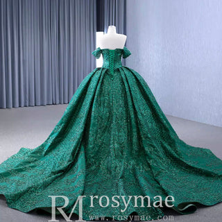 Gorgeous Beading Sequins Prom Gown with Off The Shoulder Quinceanera Dress - Rosymae