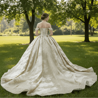 Gorgeous Beading Sequins Prom Gown with Off The Shoulder Quinceanera Dress - Rosymae