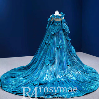 Gorgeous Beading Unique Prom Dress Formal Gown with Cape - Rosymae