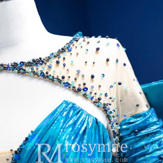 Gorgeous Beading Unique Prom Dress Formal Gown with Cape - Rosymae
