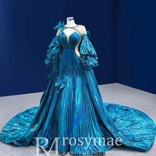 Gorgeous Beading Unique Prom Dress Formal Gown with Cape - Rosymae