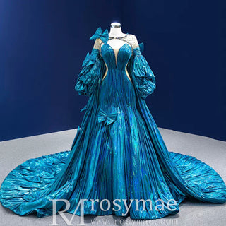 Gorgeous Beading Unique Prom Dress Formal Gown with Cape - Rosymae
