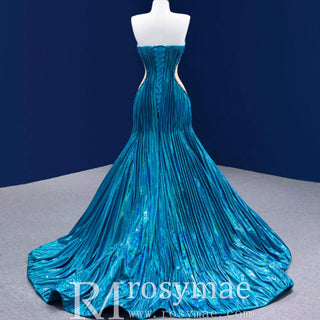 Gorgeous Beading Unique Prom Dress Formal Gown with Cape - Rosymae