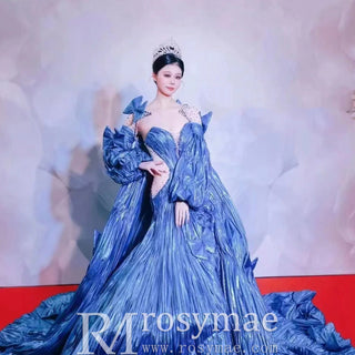 Gorgeous Beading Unique Prom Dress Formal Gown with Cape - Rosymae