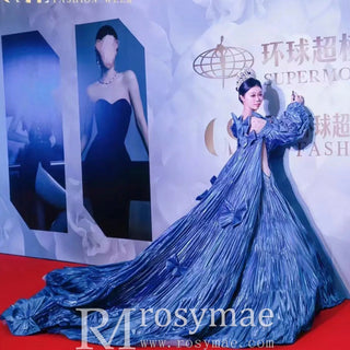 Gorgeous Beading Unique Prom Dress Formal Gown with Cape - Rosymae