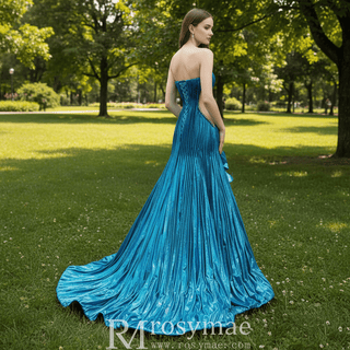 Gorgeous Beading Unique Prom Dress Formal Gown with Cape - Rosymae