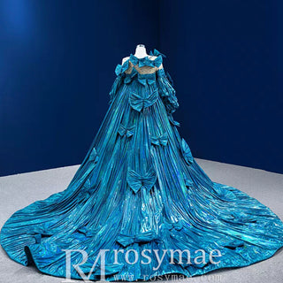 Gorgeous Beading Unique Prom Dress Formal Gown with Cape - Rosymae