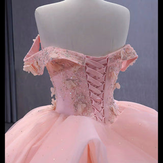 Gorgeous Blush Handmade Beading Wedding Dress Quinceanera Gown - Rosymae