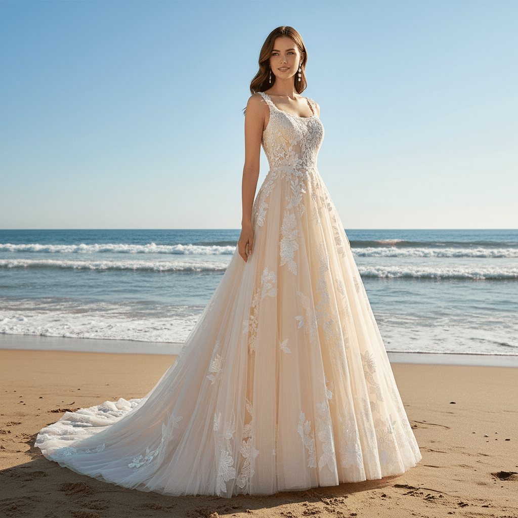 cream formal dress for wedding Luxury Cream Heavy Beaded Train Evening Dress with Cape SS486