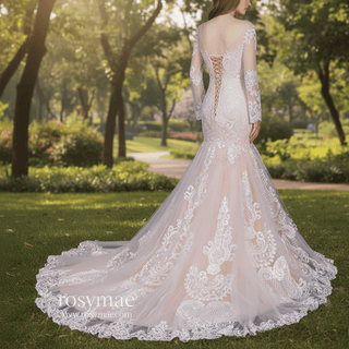 Gorgeous Lace Mermaid Long Sleeves Wedding Dresses - Rosymae