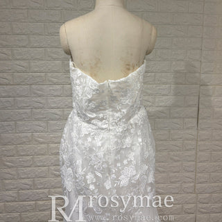 Gorgeous Mermaid Lace Appliqued Wedding Dress with Vneck - Rosymae