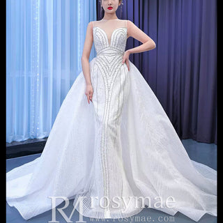 Gorgeous Mermaid Wedding Dress with Detachable Skirt - Rosymae