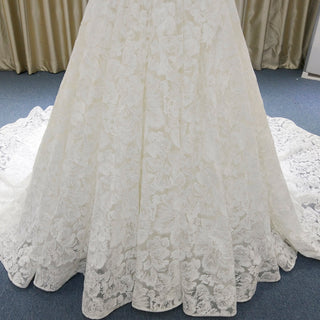 Gorgeous Off the Shoulder Ball Gown Floral Lace Wedding Dress for Elegant Bride - Rosymae