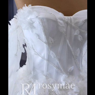 Gorgeous Puffy Ball Gown Wedding Dress with Detachable Long Sleeve - Rosymae