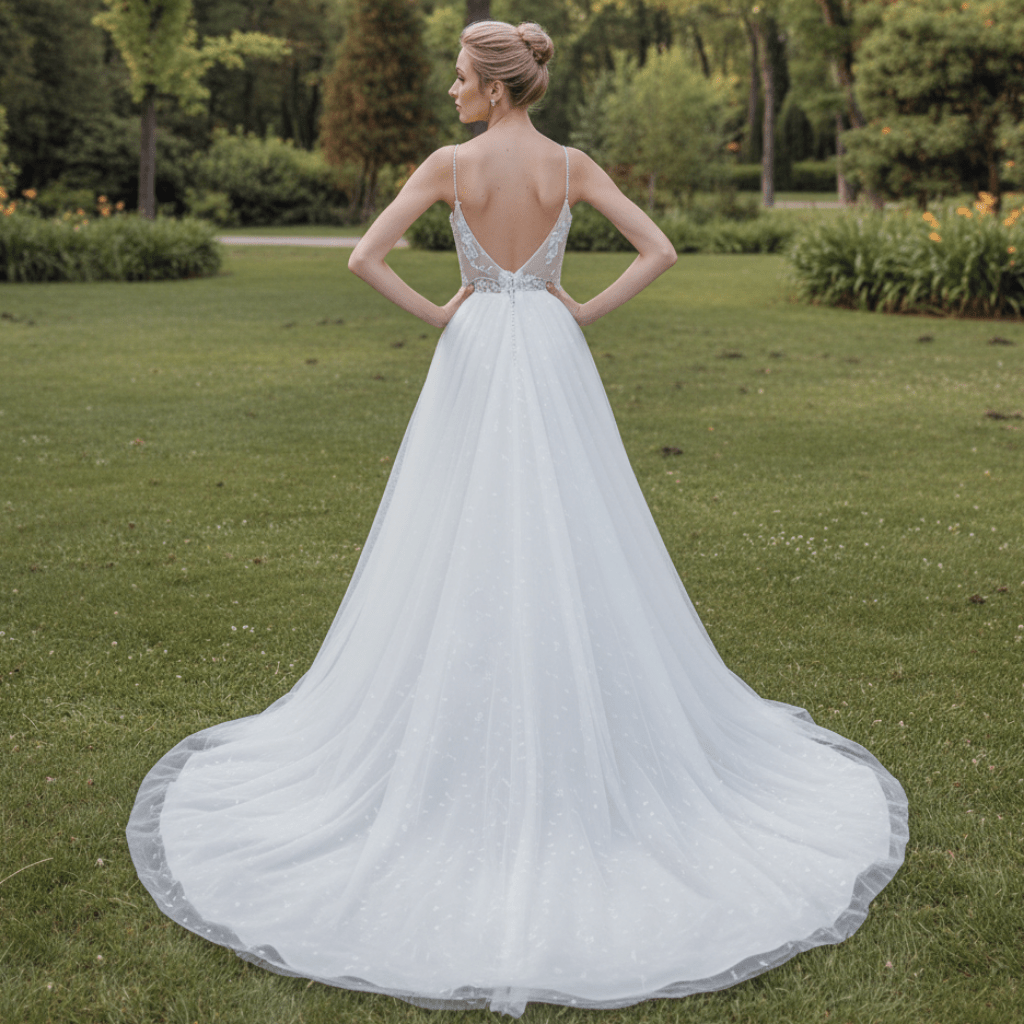 Gorgeous Spaghetti Straps Floral Lace A-Line Wedding Dress - Rosymae