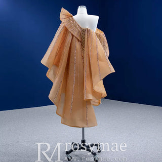 Graduation Dress Above Knee Midi Prom Gown with Ruffle - Rosymae