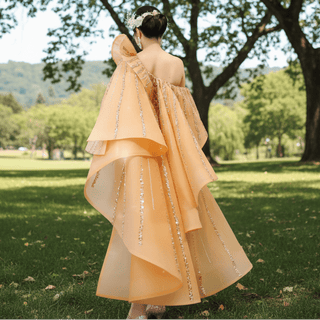 Graduation Dress Above Knee Midi Prom Gown with Ruffle - Rosymae