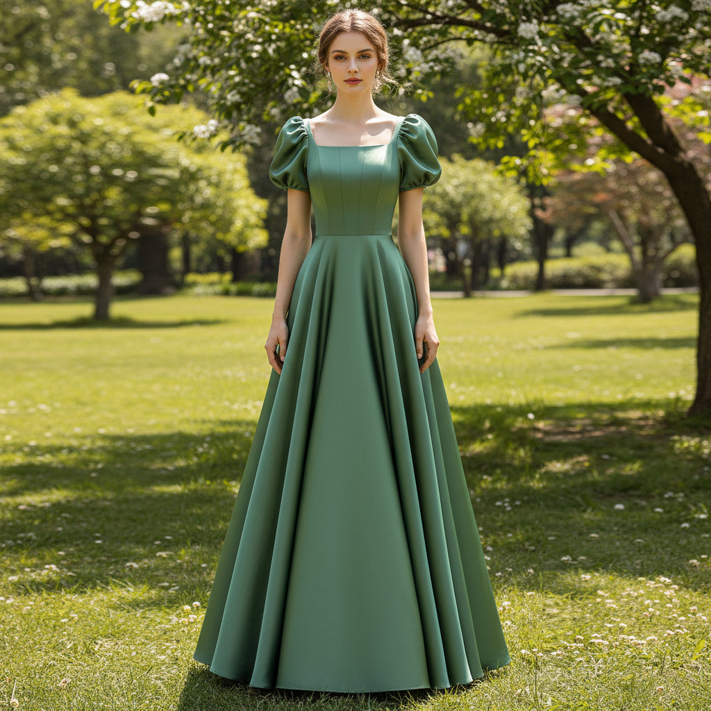 Green Junior & Senior Prom Gowns with Short Sleeves Rosymae Green Junior & Senior Prom Gowns with Short Sleeves Rosymae