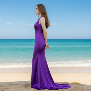 Purple Halter Dresses & Evening Prom Party Gowns for Women