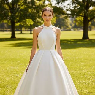 Halter Wedding Dresses High Neck Bridal Gowns with Backless - Rosymae