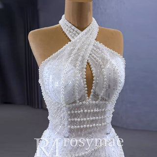 Handmade Puffy Ball Gown Sequins Wedding Dress with Detachable Skirt - Rosymae