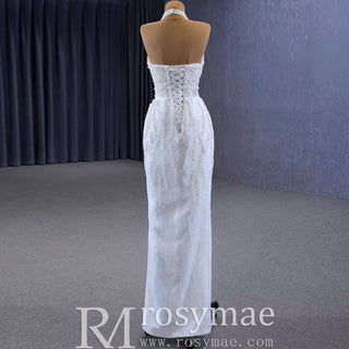 Handmade Puffy Ball Gown Sequins Wedding Dress with Detachable Skirt - Rosymae