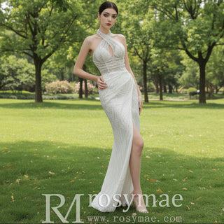 Handmade Puffy Ball Gown Sequins Wedding Dress with Detachable Skirt - Rosymae